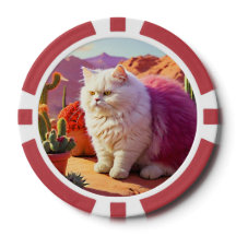 Lucky Poker Chips for Cat Lovers