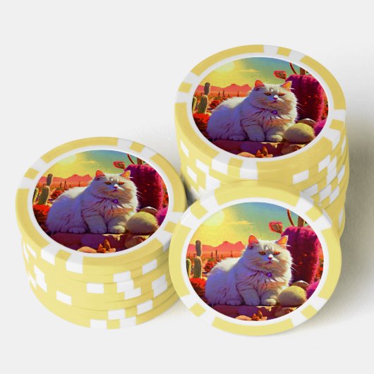 Lucky Poker Chips for Cat Lovers ポーカーチップ (積み重ね)