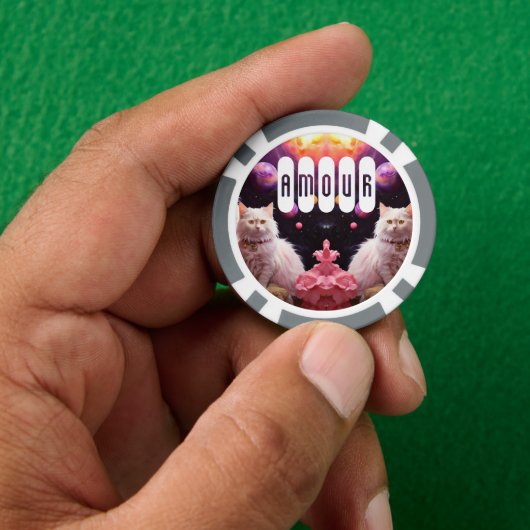Lucky Poker Chips for Cat Lovers ポーカーチップ (手)