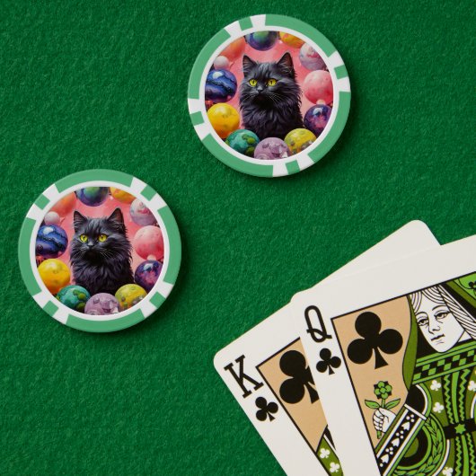 Lucky Poker Chips for Cat Lovers ポーカーチップ (ポーカーテーブル (ダブル))