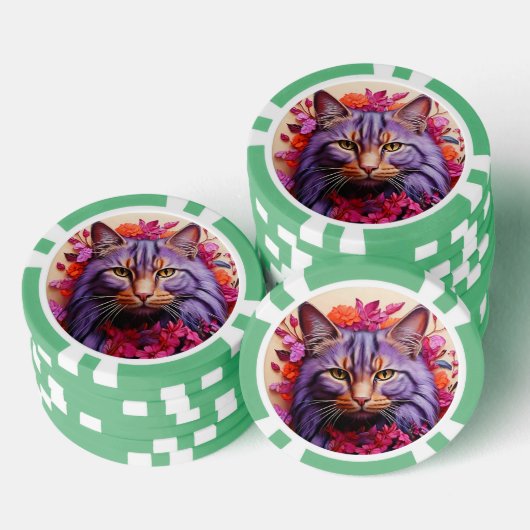 Lucky Poker Chips for Cat Lovers ポーカーチップ (積み重ね)