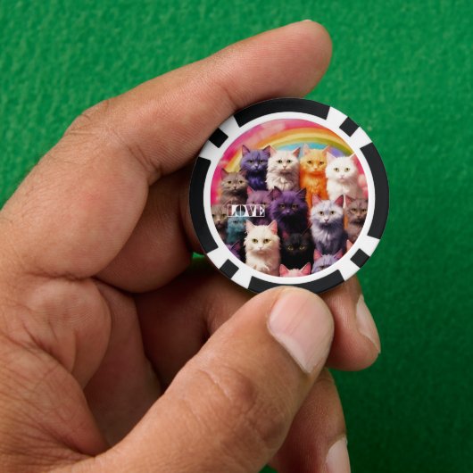 Lucky Poker Chips for Cat Lovers ポーカーチップ (手)