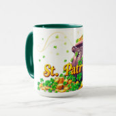 Lucky Pot of Gold Centered Shamrock Illustration マグカップ (正面左)