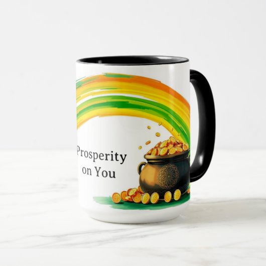 Lucky Pot of Gold Coins St. Patrick's Day マグカップ (正面右)