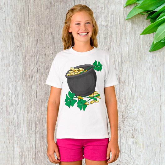 Lucky Pot of Gold Girls T-Shirt Tシャツ