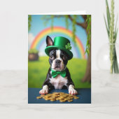 Lucky Puppy Shamrock Card カード (正面)