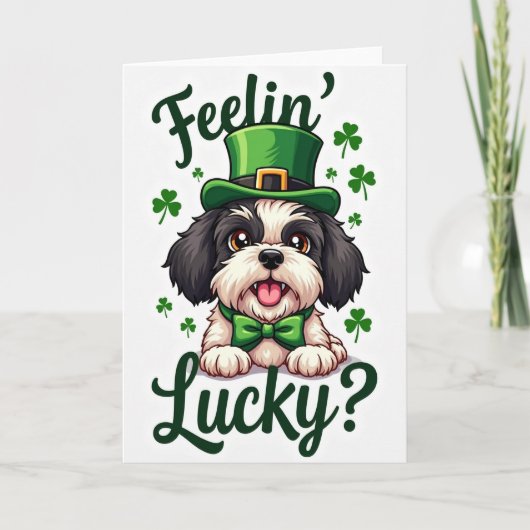 Lucky Puppy St Patricks Day Card カード (正面)