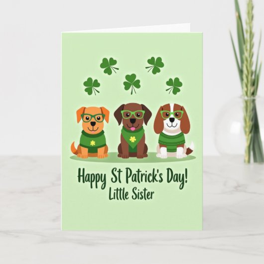 Lucky Pups Happy St Patricks Card カード (正面)