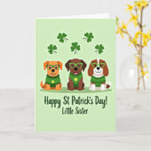 Lucky Pups Happy St Patricks Card カード (黄色い花)