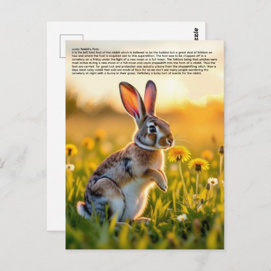 Lucky Rabbit Foot ポストカード (正面/裏面)
