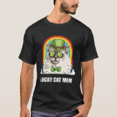 Lucky Ragdoll Cat Mom St Patricks Day Tシャツ (正面)