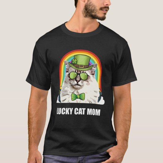 Lucky Ragdoll Cat Mom St Patricks Day Tシャツ (正面)