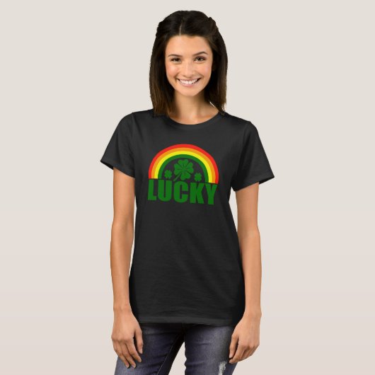 Lucky Rainbow Cool St Patrick's Day Irish Celebrat Tシャツ (正面フル)