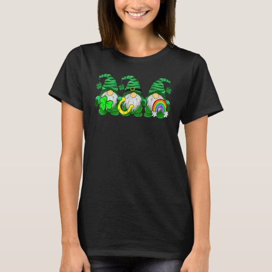 Lucky Rainbow Gnome Happy St Patrick's Day Kids Wo Tシャツ (正面)