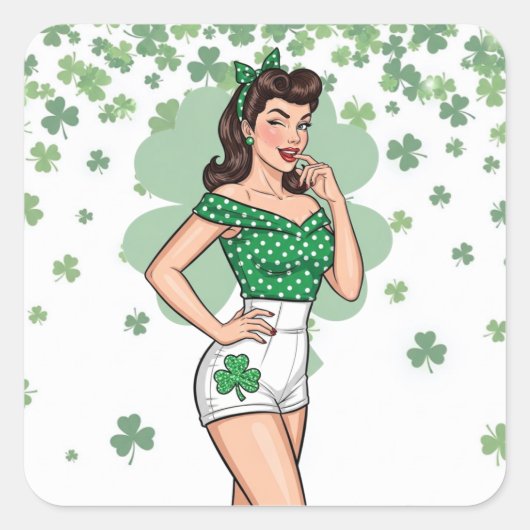 Lucky Retro Glam スクエアシール (正面)