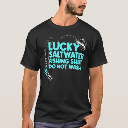 Lucky Saltwater Fishing Design Angler And Fisherma Tシャツ (正面)