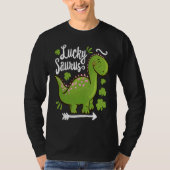 Lucky Saurus Dinosaur Dino St Patricks Day Toddler Tシャツ (正面)