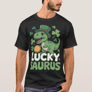 Lucky Saurus T-Rex Dinosaur St Patrick's Day Shamr Tシャツ