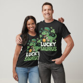 Lucky Saurus T-Rex Dinosaur St Patrick's Day Shamr Tシャツ (ユニセックス)