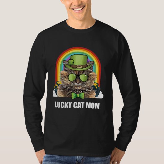 Lucky Selkirk Rex Cat Mom St Patricks Day Tシャツ (正面)
