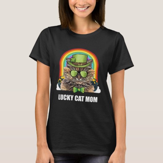 Lucky Selkirk Rex Cat Mom St Patricks Day Tシャツ (正面)
