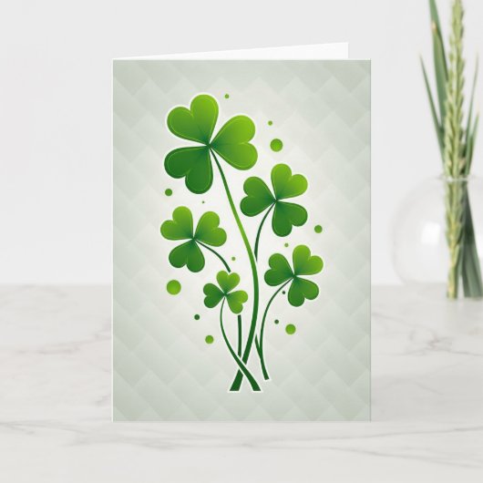 Lucky Shamrock Bouquet Green Card カード (正面)