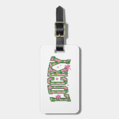 Lucky Shamrock Lettering Design ラゲッジタグ (正面縦)