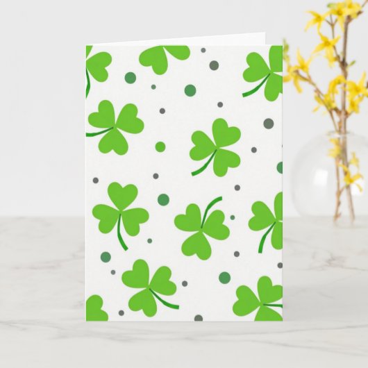 Lucky Shamrock Pattern Great Card カード (黄色い花)