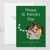 Lucky Shamrock Shape Photo St. Patricks Day Family シーズンカード (正面/裏面)