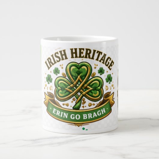 Lucky Shamrock St. Patrick’s Day Design ジャンボコーヒーマグカップ (正面)