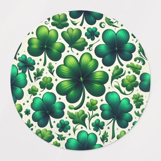 Lucky Shamrock St. Patrick’s Day Gift Labels ラベル (デザイン1)
