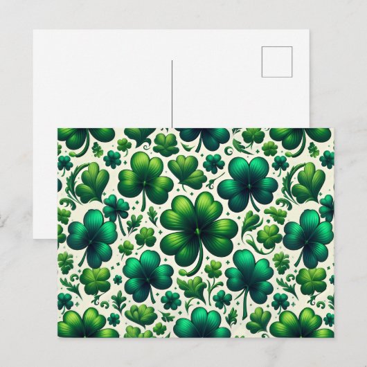 Lucky Shamrock St. Patrick’s Day Holiday Postcard シーズンポストカード (正面/裏面)