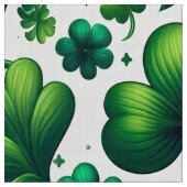 Lucky Shamrock St. Patrick’s Day Pattern Fabric ファブリック (クローズアップ)
