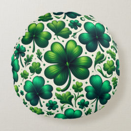 Lucky Shamrock St. Patrick’s Day Round Pillow ラウンドクッション