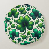 Lucky Shamrock St. Patrick’s Day Round Pillow ラウンドクッション (裏面)