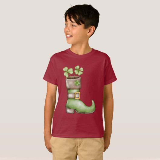 Lucky Shamrock St. Patrick's Day Kids Rainbow  Tシャツ (正面フル)