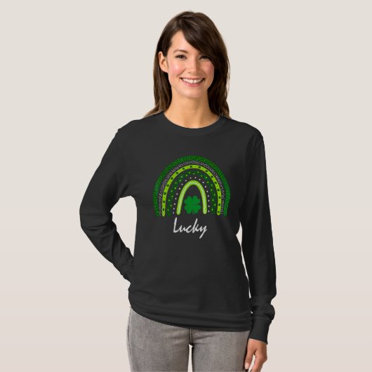 Lucky Shamrock St. Patrick's Day Saint Paddy's Rai Tシャツ (正面フル)
