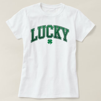 Lucky Shamrock Varsity | レトロ セントパトリックデー Tシャツ