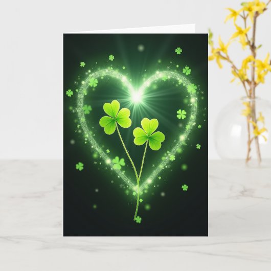 Lucky Shamrocks Glowing Card カード (黄色い花)