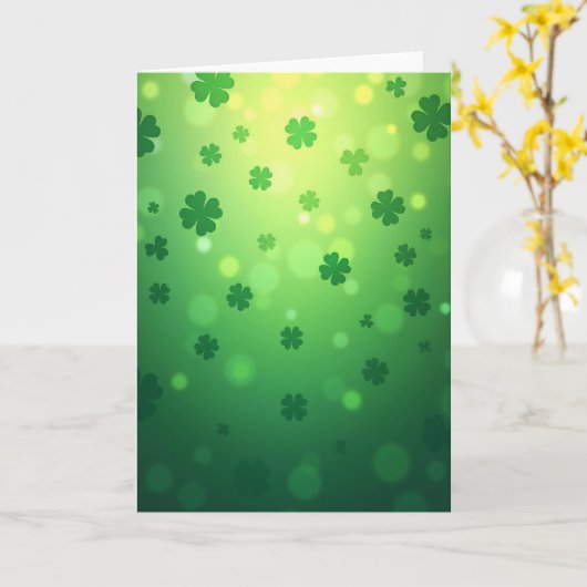 Lucky Shamrocks Green Scene Card カード (黄色い花)