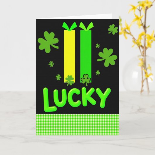 Lucky Shamrocks St Patricks Card カード (黄色い花)