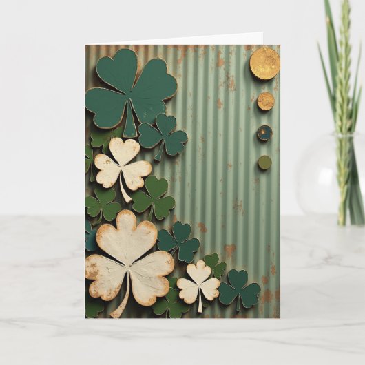 Lucky Shamrocks Vintage Style Card カード (正面)