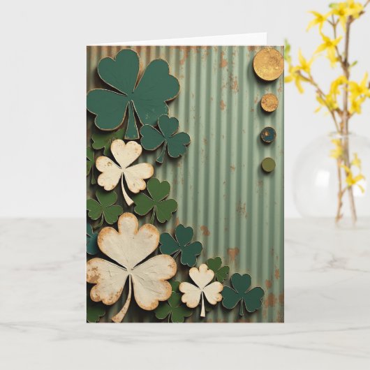 Lucky Shamrocks Vintage Style Card カード (黄色い花)