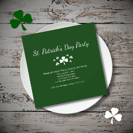 Lucky ShamrocksSt. Patrick's Day Party Green 招待状