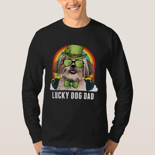 Lucky Shih Tzu Dog Dad St Patricks Day Tシャツ (正面)