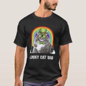 Lucky Siberian Cat Dad St Patricks Day Tシャツ (正面)
