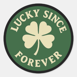 Lucky Since Forever – Four-Leaf Clover Badge ラウンドシール