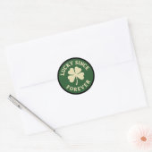 Lucky Since Forever – Four-Leaf Clover Badge ラウンドシール (封筒)