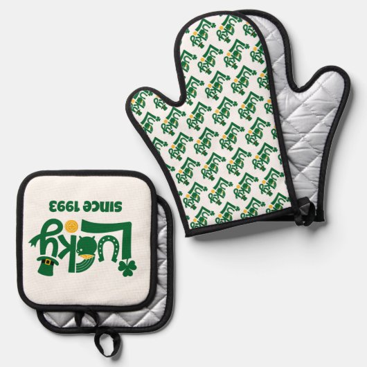 Lucky since Year 鍋つかみ&鍋敷きセット (正面/裏面)