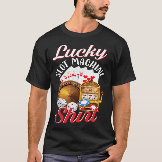 Lucky Slot Machine Casino Tシャツ (正面)